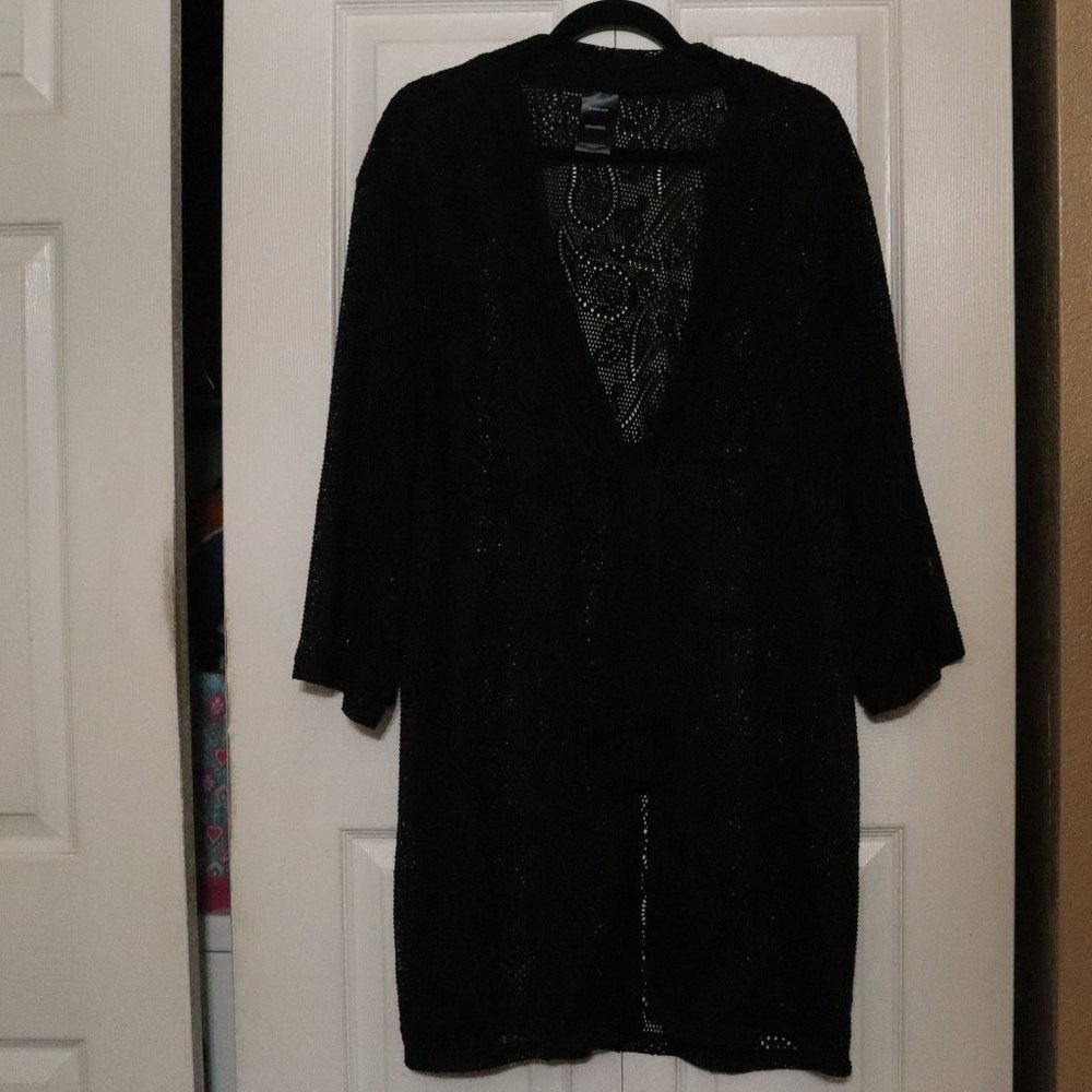 Rich Black Beach Robe | 3X (22W-24W)